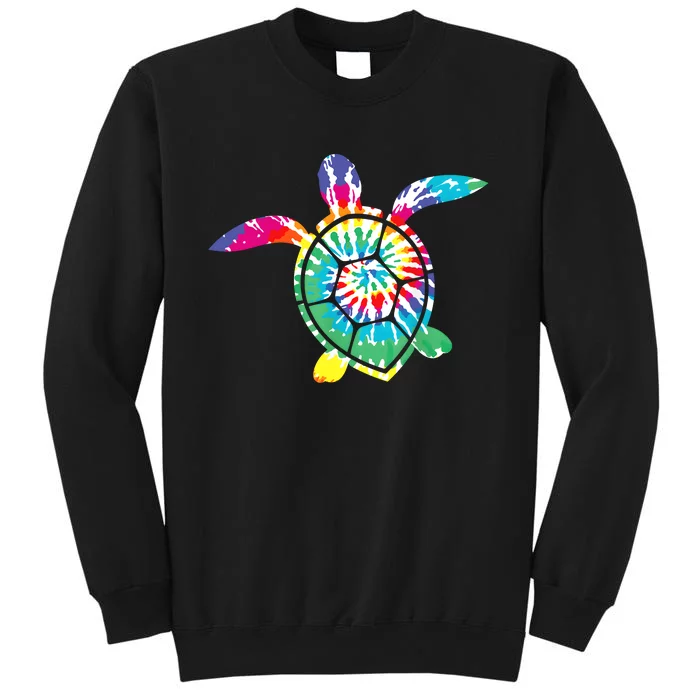 Hawaiian Tie Dye Sea Turtle Cute Sea Turtle Lover Men Women Tall Sweatshirt