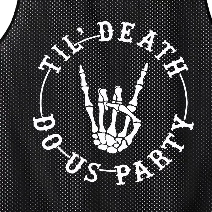 Halloween Till Death Do Us Party Skeleton Hand Bachelorette Mesh Reversible Basketball Jersey Tank