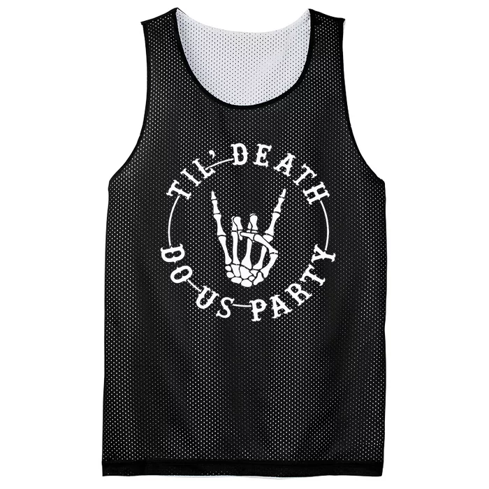 Halloween Till Death Do Us Party Skeleton Hand Bachelorette Mesh Reversible Basketball Jersey Tank