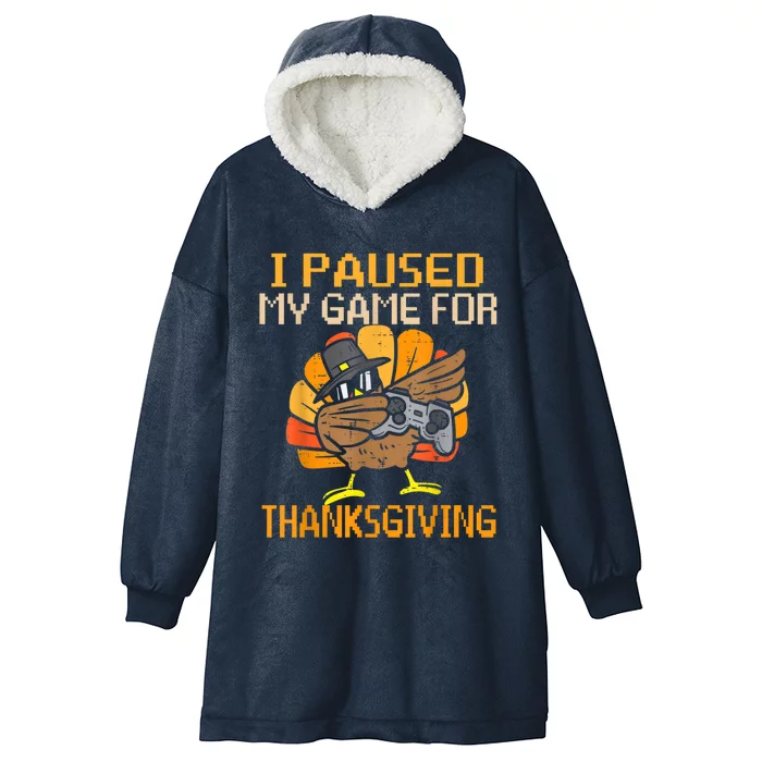 Happy Thanksgiving Dabbing Gamer Turkey Gift Hooded Wearable Blanket