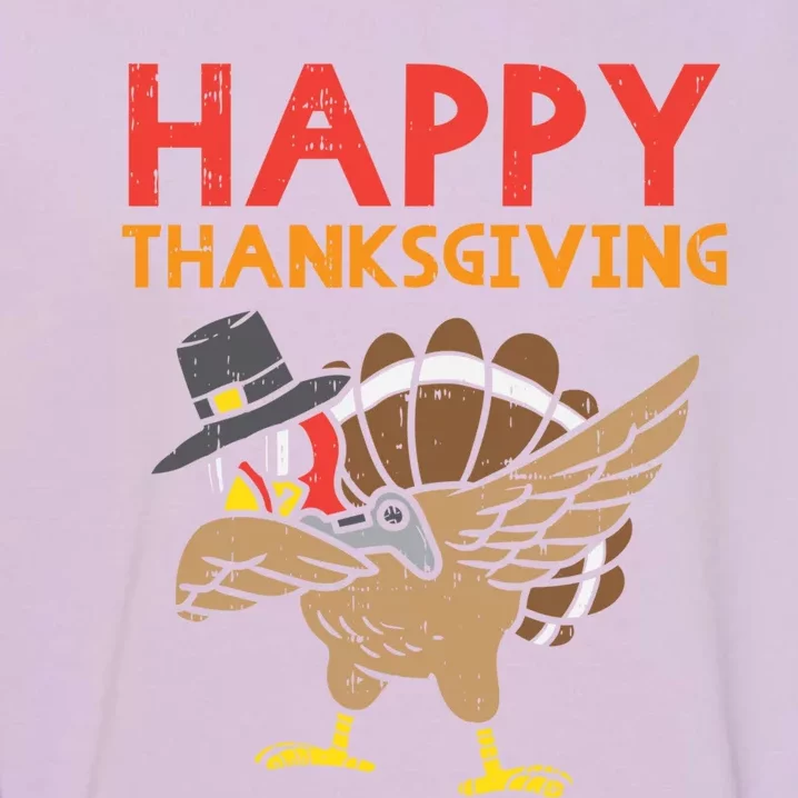 Happy Thanksgiving Dabbing Turkey Gamer Gaming Gift Garment-Dyed Sweatshirt