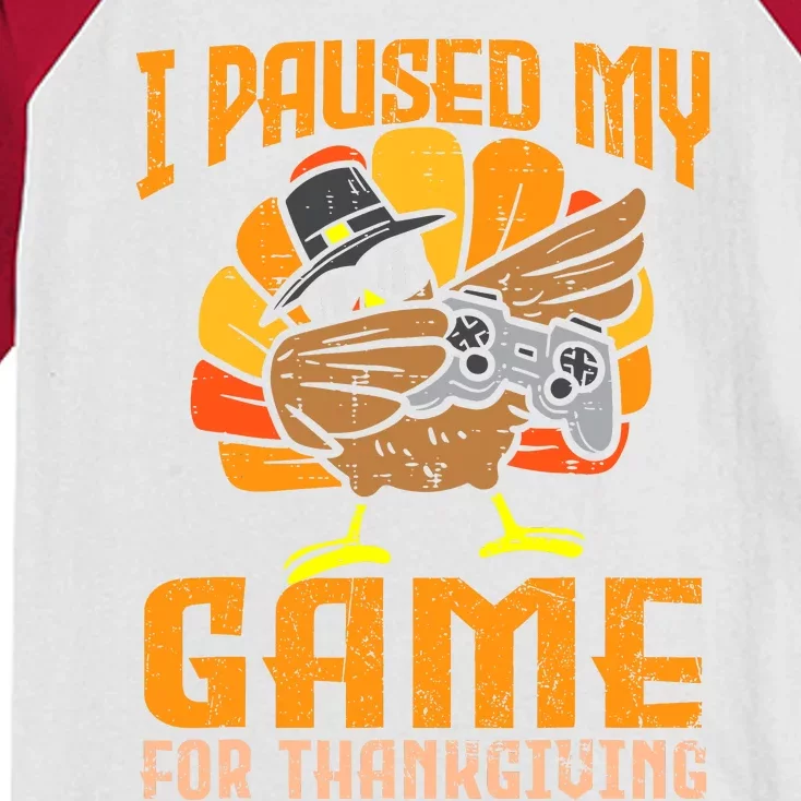 Happy Thanksgiving Dabbing Gamer Turkey Kids Colorblock Raglan Jersey