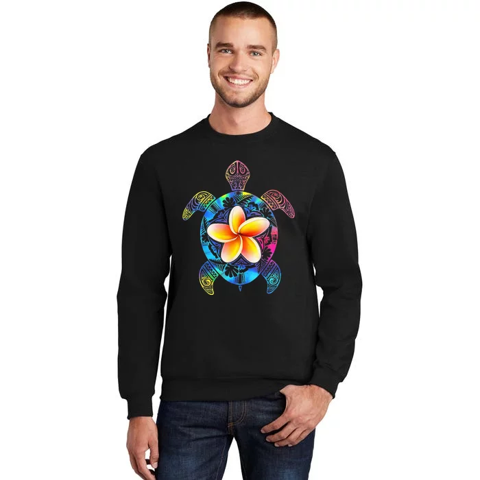 Hawaiian Tie Dye Sea Turtle Hawaii Tall Sweatshirt