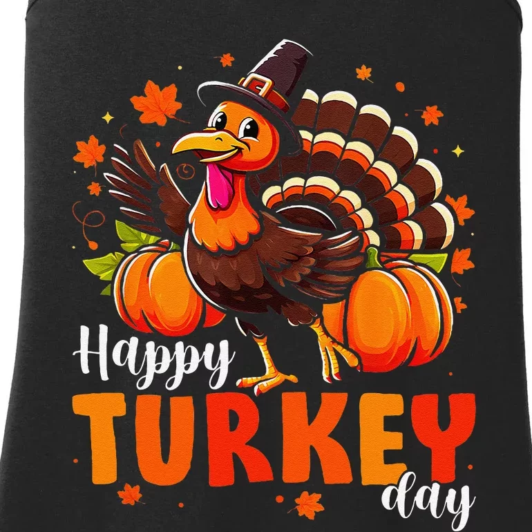 Happy Turkey Day Fall Autumn Thanksgiving Ladies Essential Tank