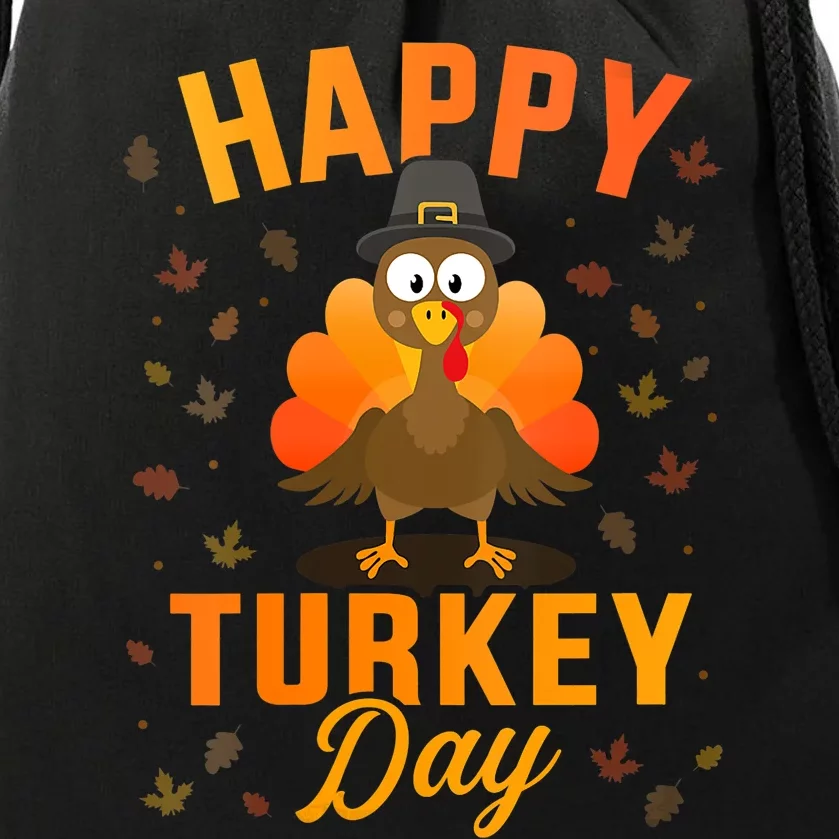 Happy Turkey Day For Thanksgiving Holiday Season Drawstring Bag