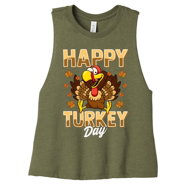 Happy Turkey Day Gift Thanksgiving Day Gift Holiday Gift Women’s Racerback Cropped Tank