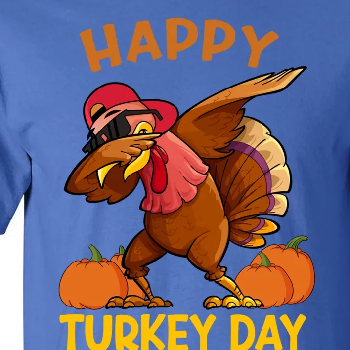 Happy Turkey Day Dabbing Turkey Thanksgiving Day Gift Tall T-Shirt