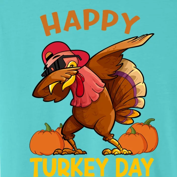 Happy Turkey Day Dabbing Turkey Thanksgiving Day Gift ChromaSoft Performance T-Shirt