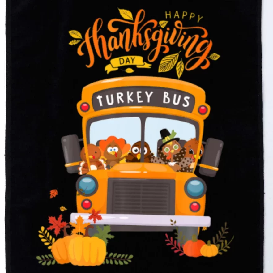 Happy Thanksgiving Day Turkey School Bus Driver Gifts Platinum Collection Golf Towel