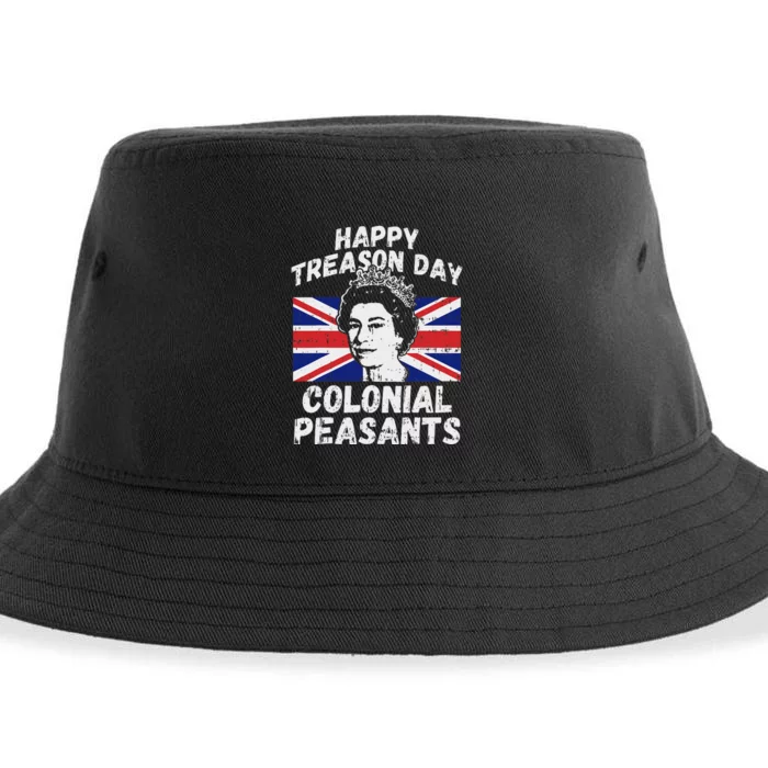 Happy Treason Day Colonial Peasants USA 4th of July UK Queen Sustainable Bucket Hat