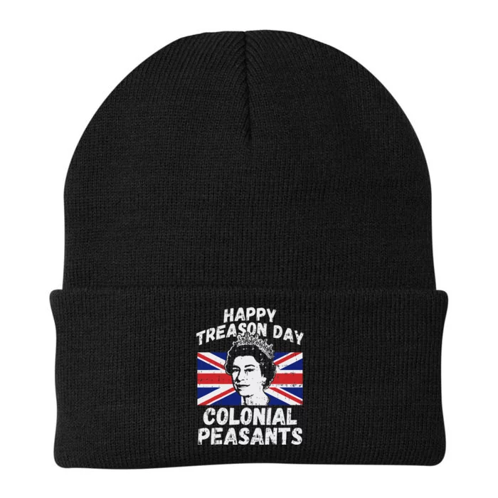 Happy Treason Day Colonial Peasants USA 4th of July UK Queen Knit Cap Winter Beanie