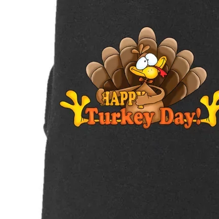 Happy Turkey Day Funny Thanksgiving Doggie 3-End Fleece Hoodie