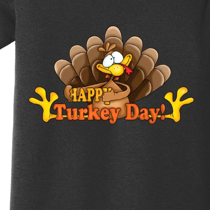 Happy Turkey Day Funny Thanksgiving Baby Bodysuit