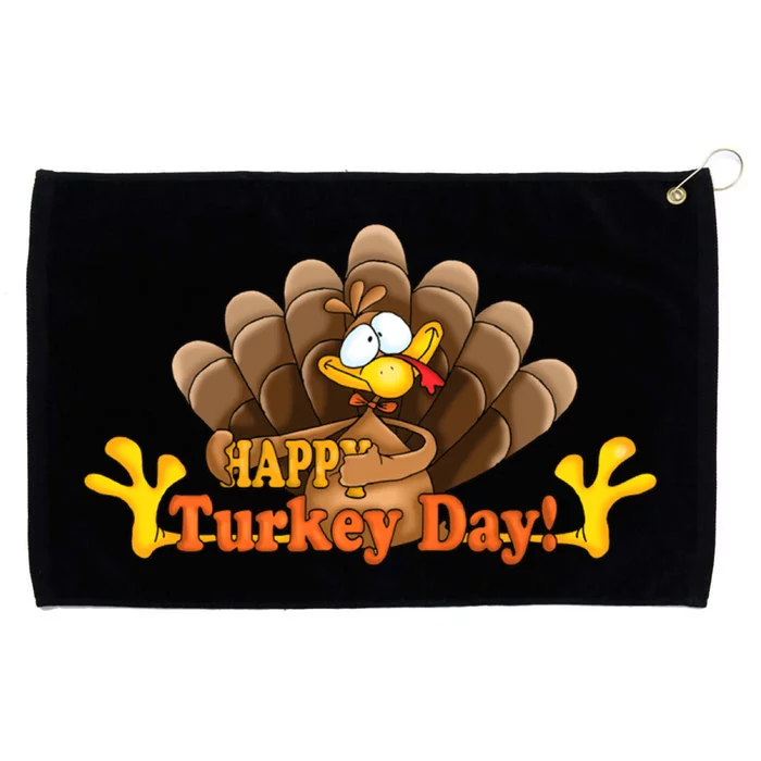 Happy Turkey Day Funny Thanksgiving Grommeted Golf Towel