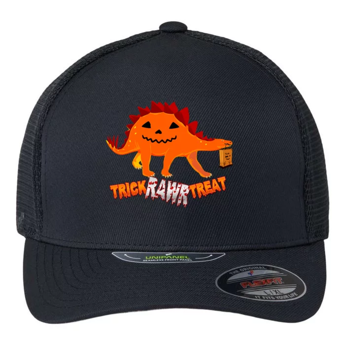 Halloween TRex Dinosaur Trick Rawr Treat Gift Funny Gift Flexfit Unipanel Trucker Cap