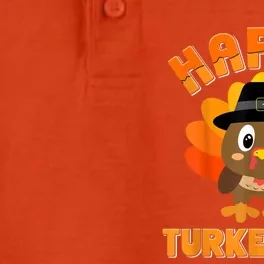 Happy Turkey Day Cool Gift Cute Little Pilgrim Gift Thanksgiving Funny Gift Dry Zone Grid Performance Polo