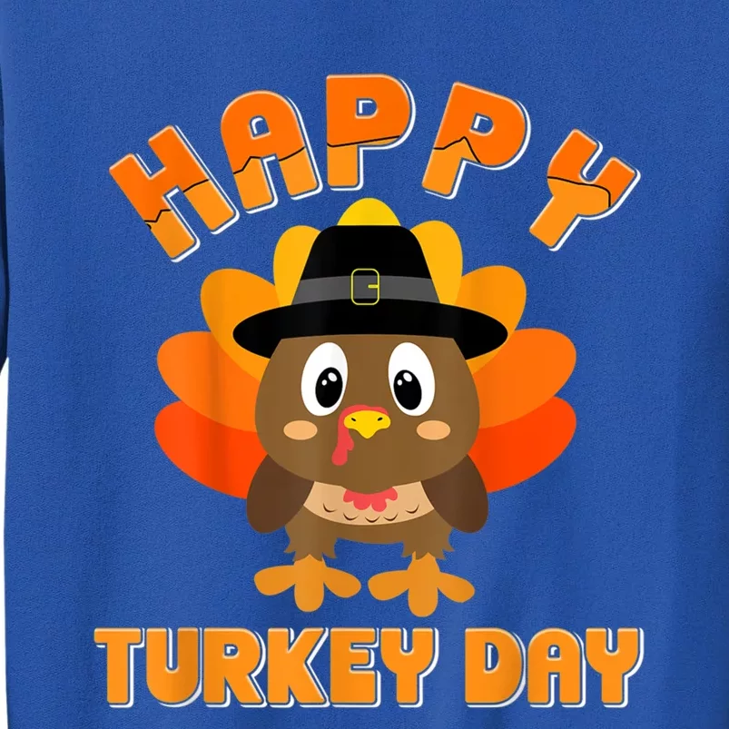 Happy Turkey Day Cool Gift Cute Little Pilgrim Gift Thanksgiving Funny Gift Sweatshirt