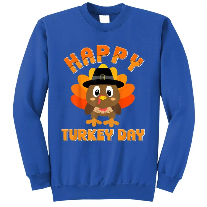 Happy Turkey Day Cool Gift Cute Little Pilgrim Gift Thanksgiving Funny Gift Sweatshirt