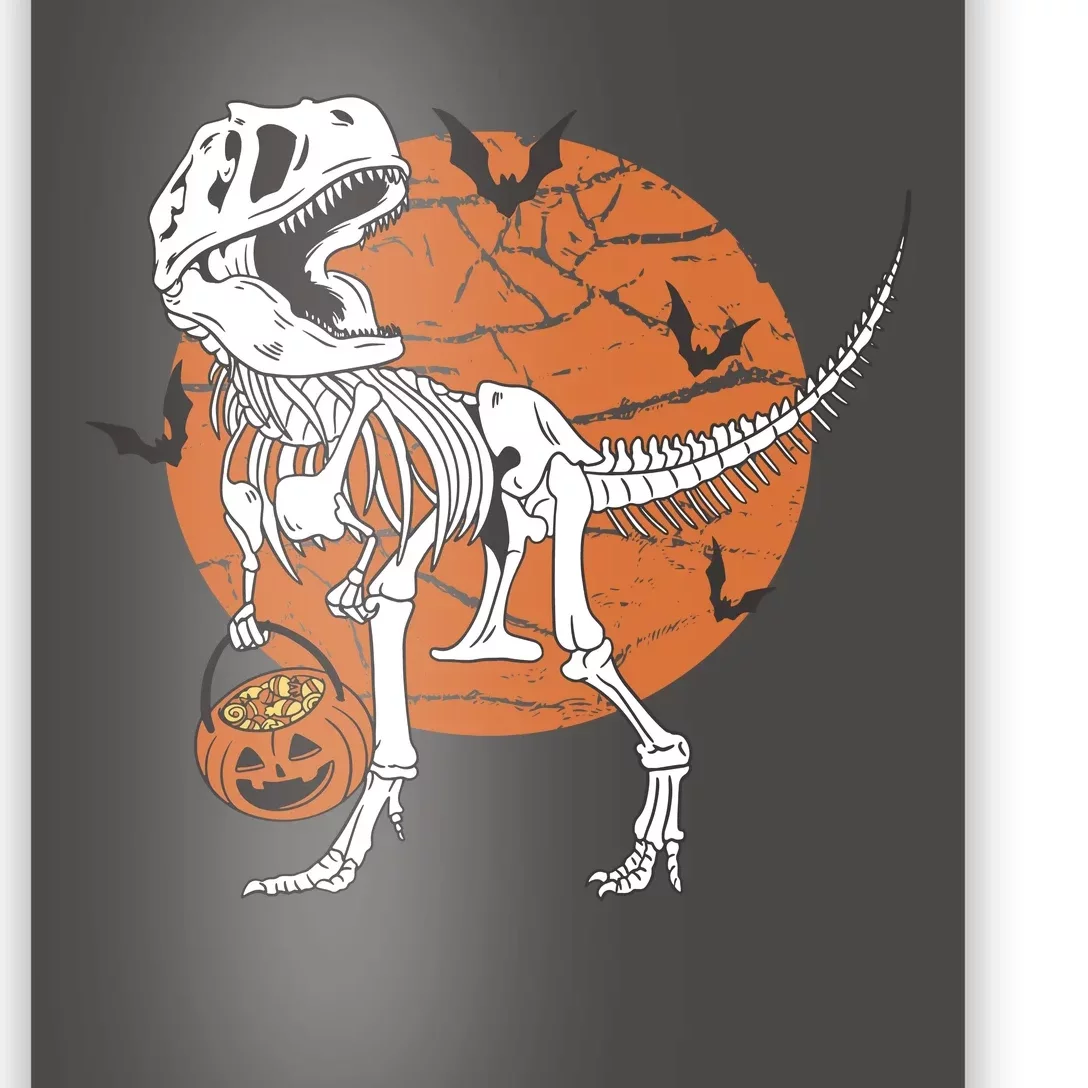 Halloween TRex Dinosaur Skeleton Poster