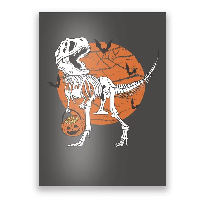 Halloween TRex Dinosaur Skeleton Poster