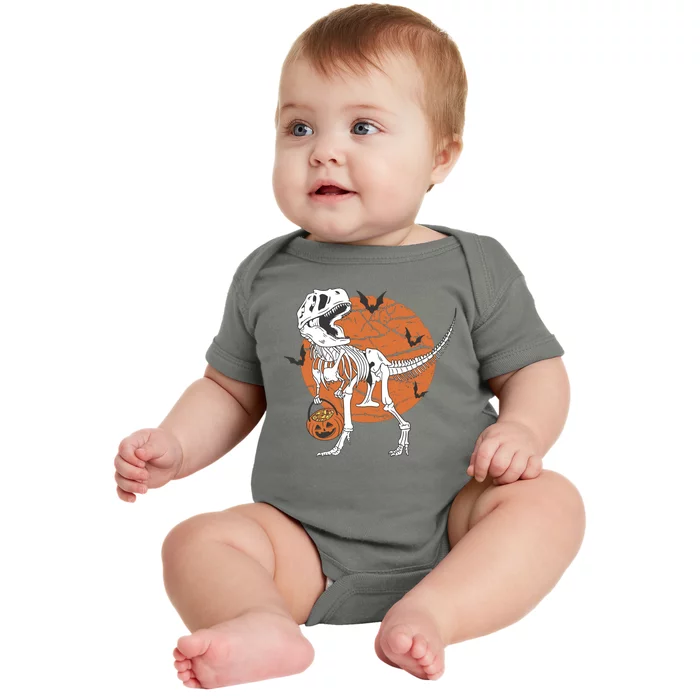 Halloween TRex Dinosaur Skeleton Baby Bodysuit