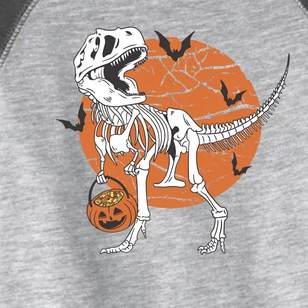 Halloween TRex Dinosaur Skeleton Toddler Fine Jersey T-Shirt