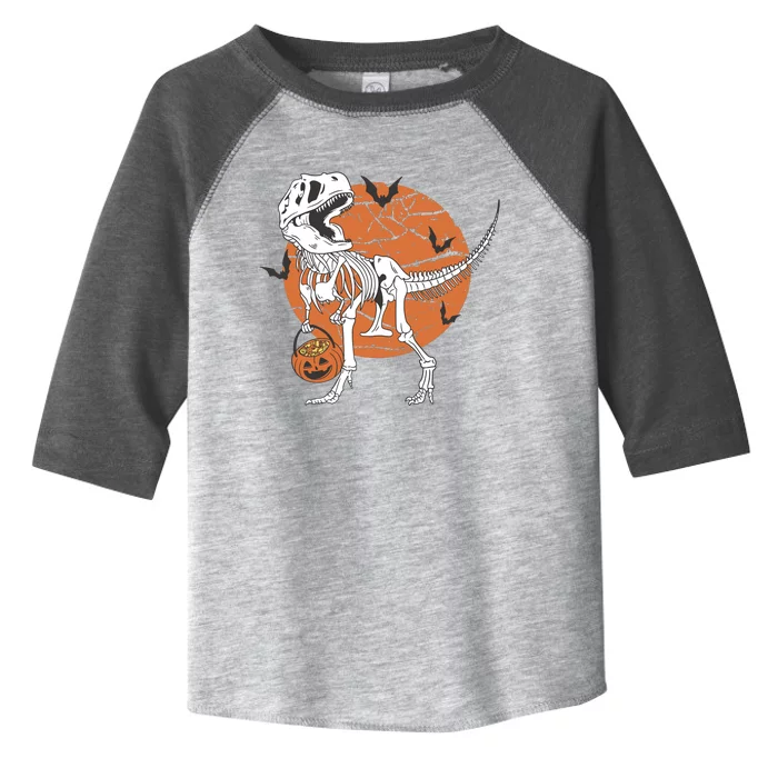 Halloween TRex Dinosaur Skeleton Toddler Fine Jersey T-Shirt