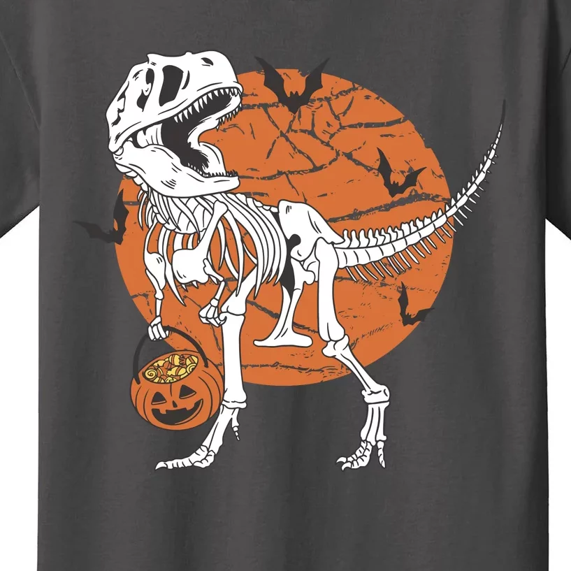 Halloween TRex Dinosaur Skeleton Kids T-Shirt