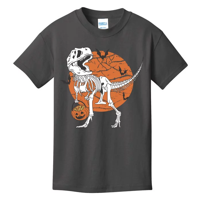 Halloween TRex Dinosaur Skeleton Kids T-Shirt