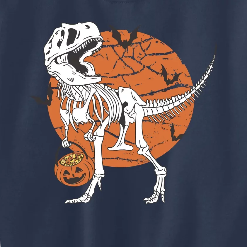 Halloween TRex Dinosaur Skeleton Kids Sweatshirt