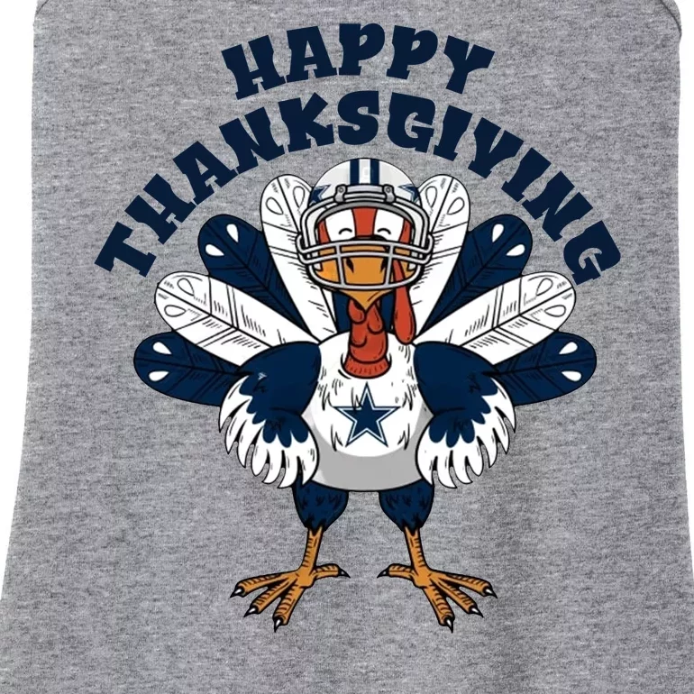 Happy Thanksgiving Dallas Cowboys Turkey Ladies Essential Tank