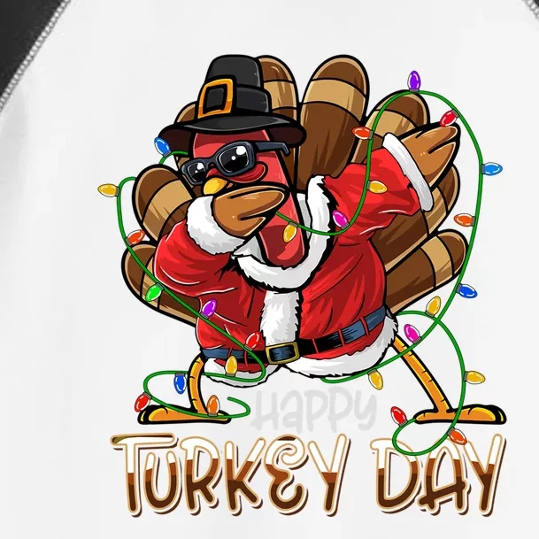 Happy Turkey Day Dabbing Turkey Lights Thanksgiving Great Gift Toddler Fine Jersey T-Shirt