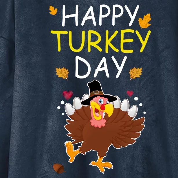 Happy Turkey Day Hooded Wearable Blanket