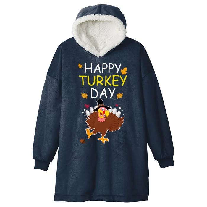 Happy Turkey Day Hooded Wearable Blanket