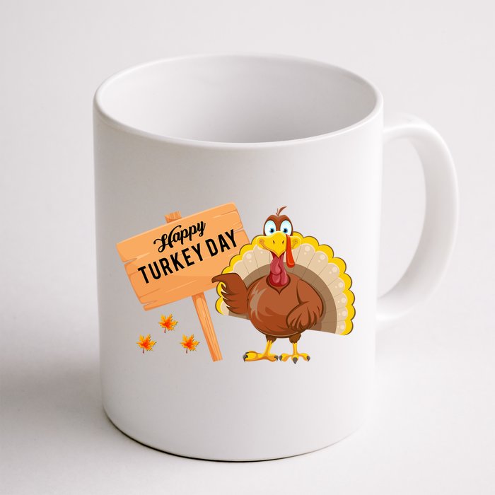 Happy Turkey Day Funny Thanksgiving Family Graphic Gift Front & Back Coffee Mug