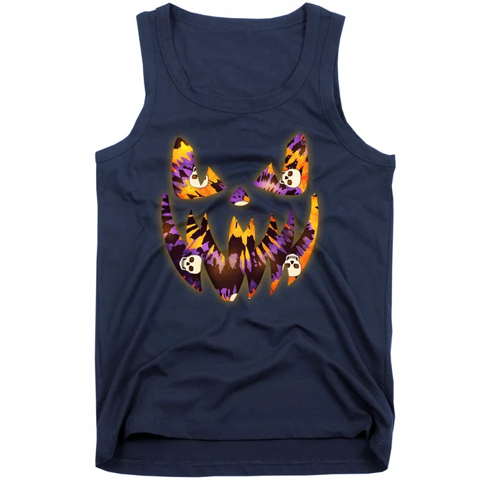 Halloween Tie Dye Jackolantern Face Tank Top