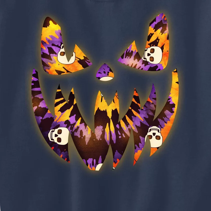 Halloween Tie Dye Jackolantern Face Kids Sweatshirt