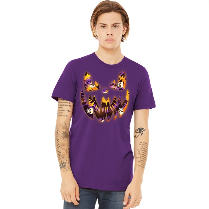 Halloween Tie Dye Jackolantern Face Premium T-Shirt