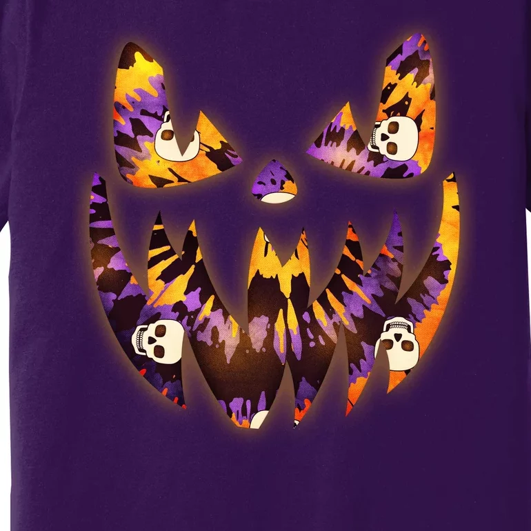 Halloween Tie Dye Jackolantern Face Premium T-Shirt