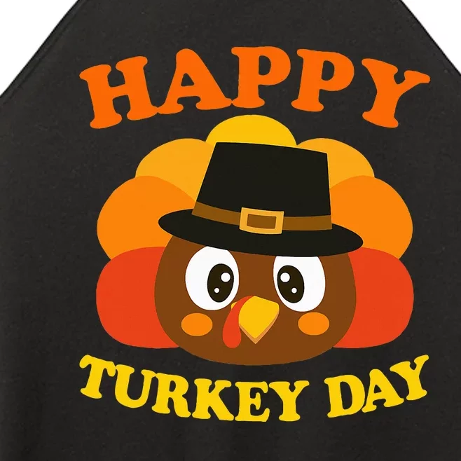 Happy Turkey Day Cute Little Pilgrim Gift Thanksgiving Women’s Perfect Tri Rocker Tank