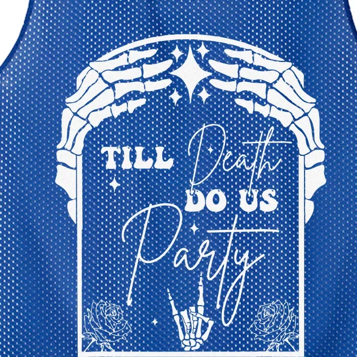 Halloween Til Death Do Us Party Bachelorette Matching Mesh Reversible Basketball Jersey Tank