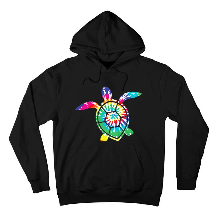 Hawaiian Tie Dye Sea Turtle Cute Sea Turtle Lover Tall Hoodie