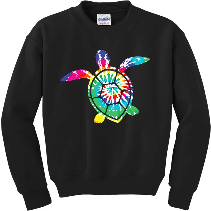 Hawaiian Tie Dye Sea Turtle Cute Sea Turtle Lover Kids Sweatshirt