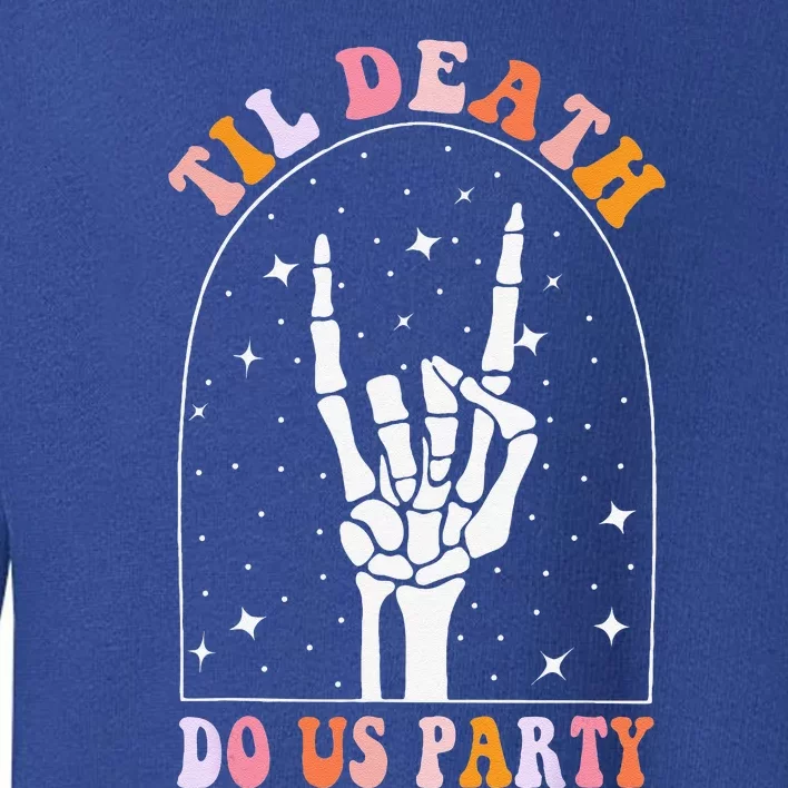 Halloween Til Death Do Us Party Retro Bachelorette Matching Toddler Sweatshirt