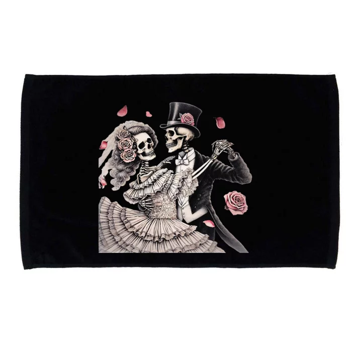 Halloween Thrills Dancing Skeleton Couple Cyborg Zombie Microfiber Hand Towel