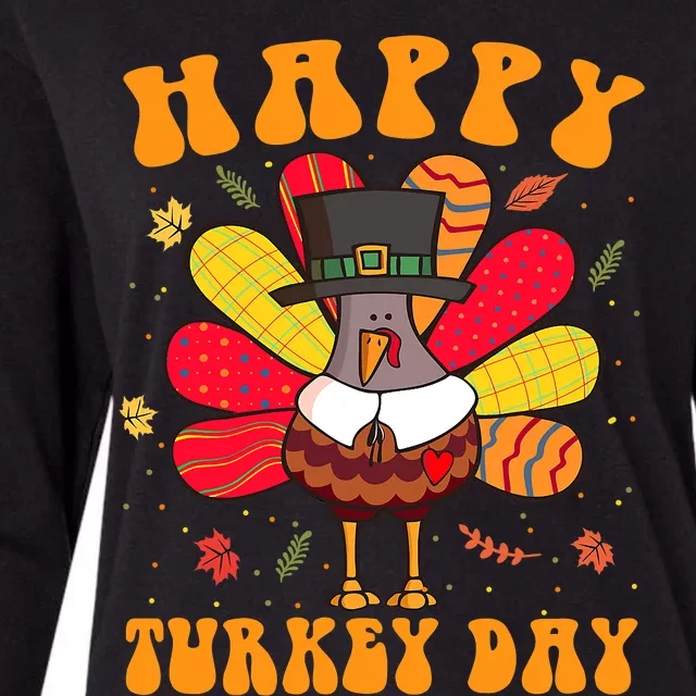 Happy Turkey Day Cute Little Pilgrim Thanksgiving Costume Womens Cotton Relaxed Long Sleeve T-Shirt