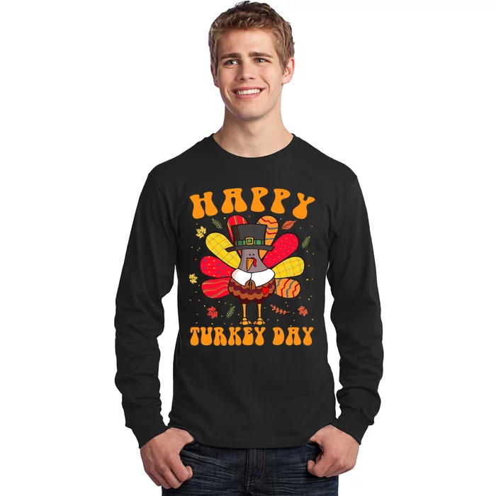 Happy Turkey Day Cute Little Pilgrim Thanksgiving Costume Long Sleeve Shirt