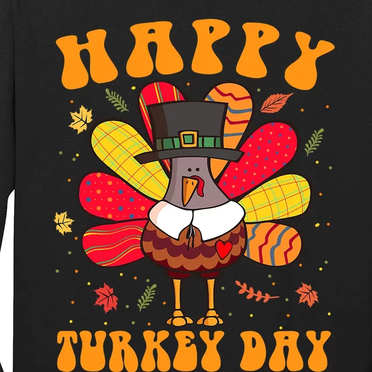 Happy Turkey Day Cute Little Pilgrim Thanksgiving Costume Long Sleeve Shirt