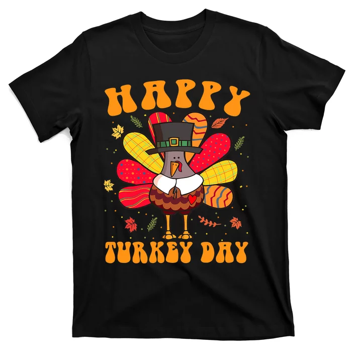 Happy Turkey Day Cute Little Pilgrim Thanksgiving Costume T-Shirt