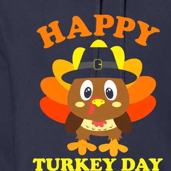 Happy Turkey Day, Cute Little Pilgrim Gift Thanksgiving Premium Hoodie